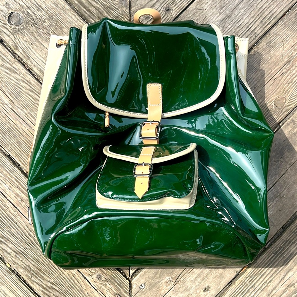 Harper Ave backpack green loyd wright leather PU — new never used